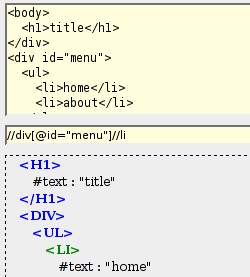 screenshot of interactive xpath